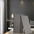 Wood Slat Noise Canceling Panels Sound Insulation Custom Size Natural Wood Texture High Density Sound Blocking Long Lasting