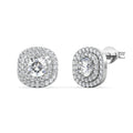 Environmental Friendly Moissanite Gem Stones 925 Sterling Silver Square Cluster Stud Earrings for Women Destiny Jewellery