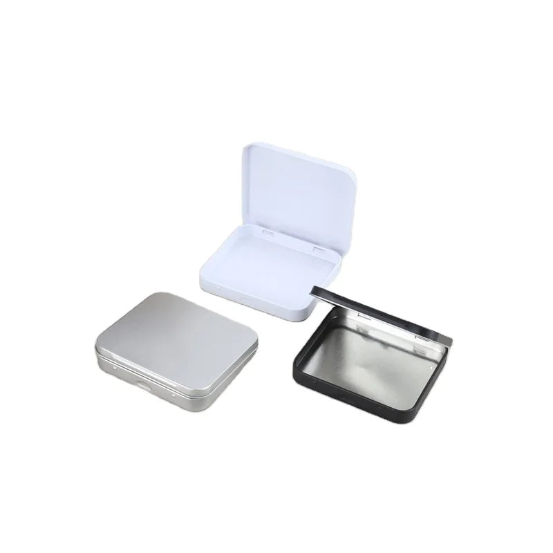 100x90x13H mm Rectangular Metal Tin Box for Wallets Cards Stickers Small Gifts