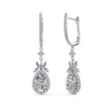 Perfect White Moissanite Diamond Fine Women Jewelry 925 Sterling Silver Huggie Hoop Drop Long Earrings Destiny Jewellery