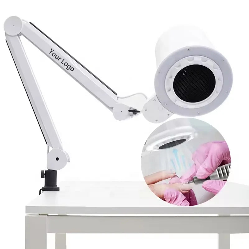High Quality White Acrylic Super Suction Nail Dust Cleaner Reusable Drum Type Filter Element 3000-6000K Nail Lamp Vacuum Cleaner