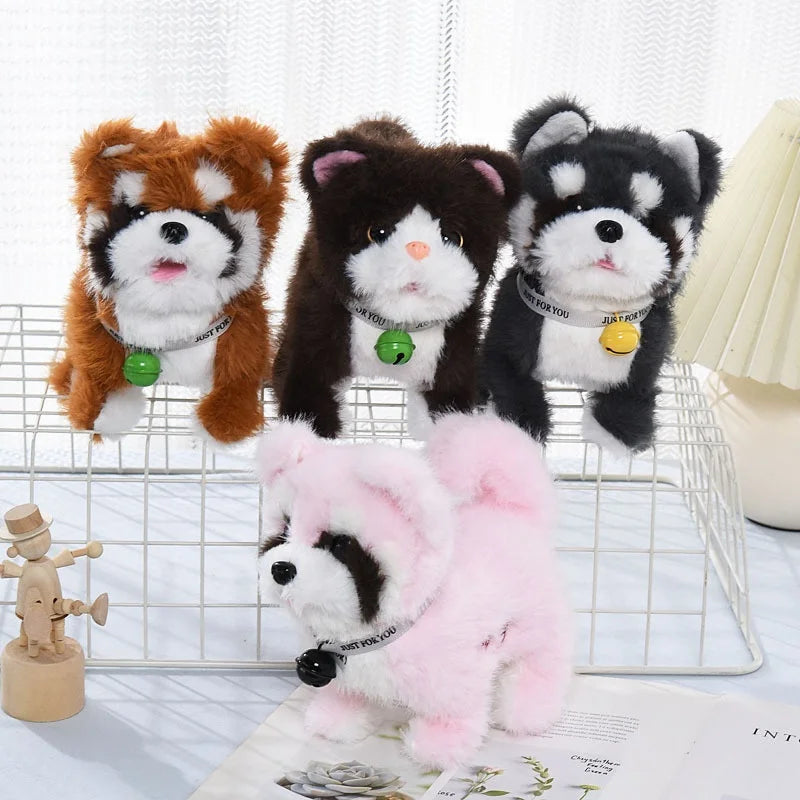 New Design Simulated Mink Plush Electric Walking Singing Recordingtalking Dog Toy Wholesale