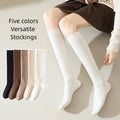 Wholesale Women's Versatile Five Color Solid Color College Style Long Cotton Socks Custom Own Design Cotton Socks MegaBDM
