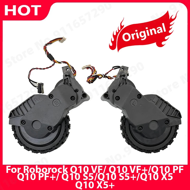 Left and Right Wheels Black For Roborock Q10 VF/ Q10 VF+/Q10 PF / Q10 PF+/ Q10 S5/Q10 S5+/Q10 X5 /Q10 X5+ Vacuum Cleaner Wheel