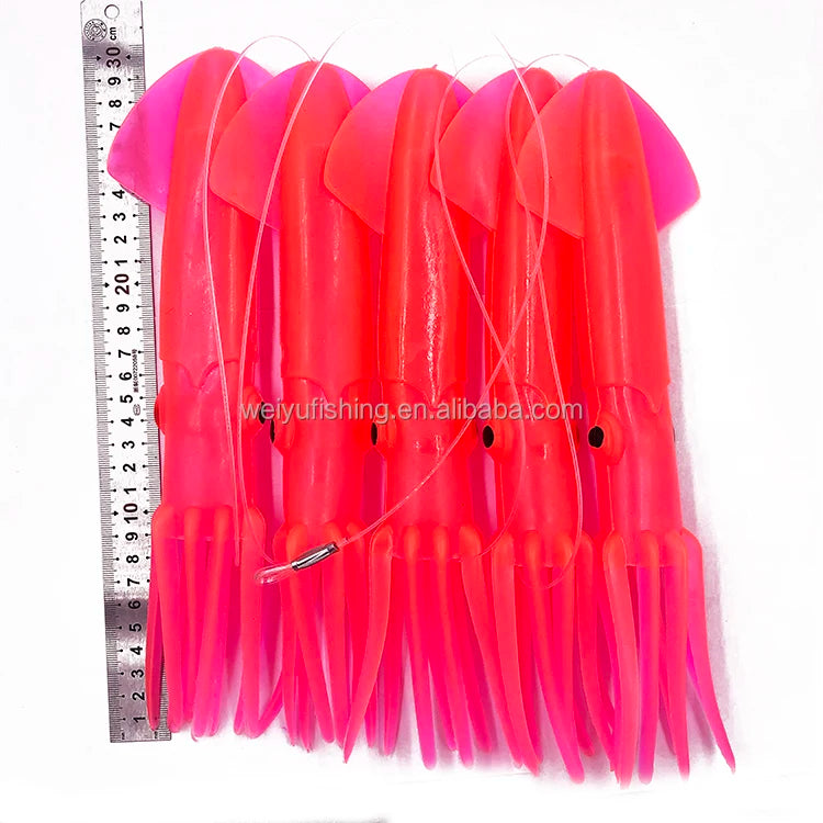 22cm PVC Squid Lure Soft Plastic Trolling Fishing Tuna Lure Bait No Hooks