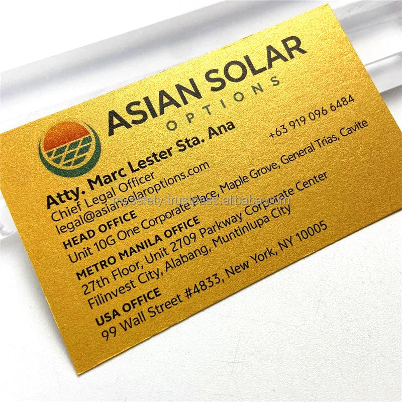 2 Custom Luxury Cardboard Business Cards with Logo Gold Embossed Premium Paper Certified