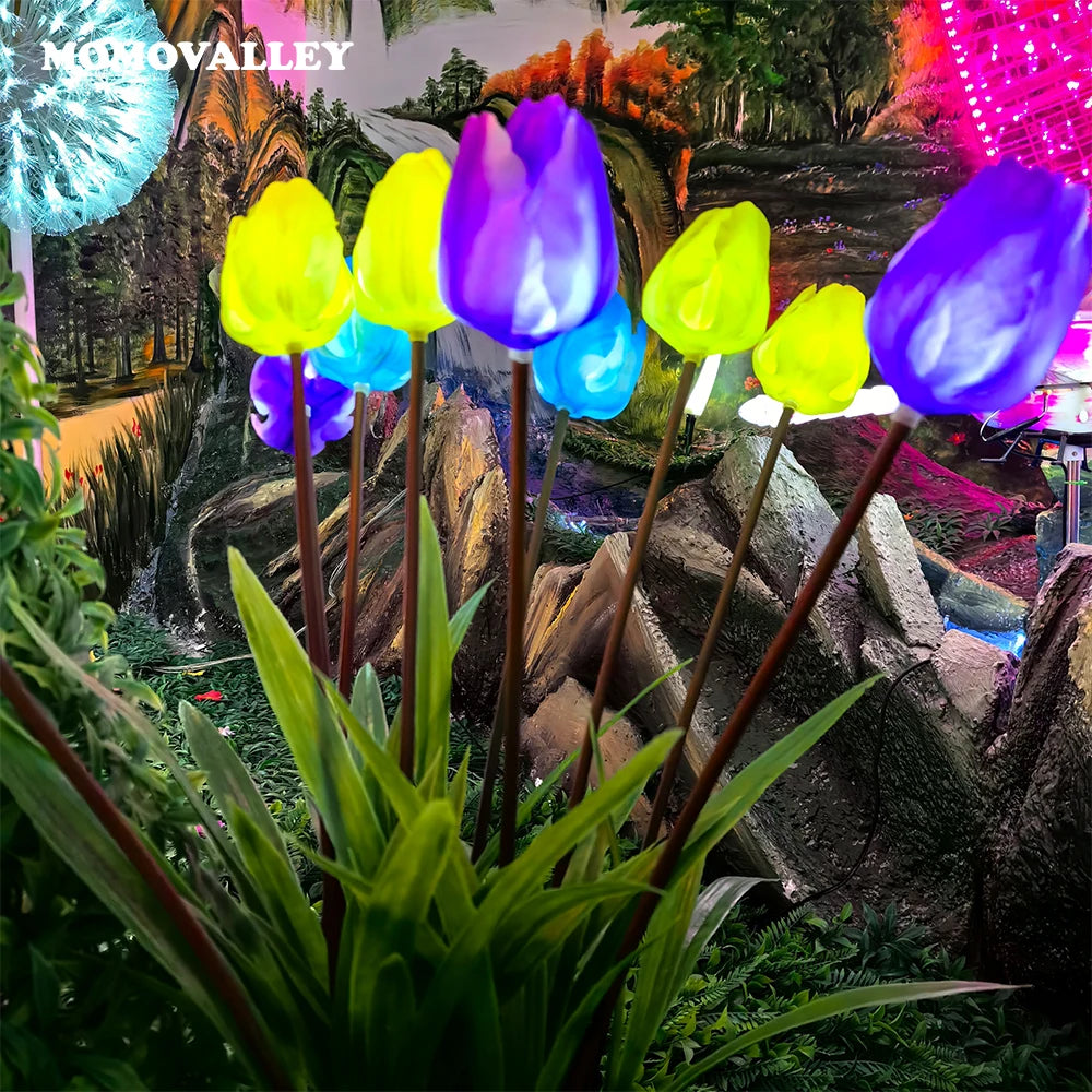 LED Tulip Flower Lights for Garden Outdoor Christmas Decoration Waterproof IP65 Rated