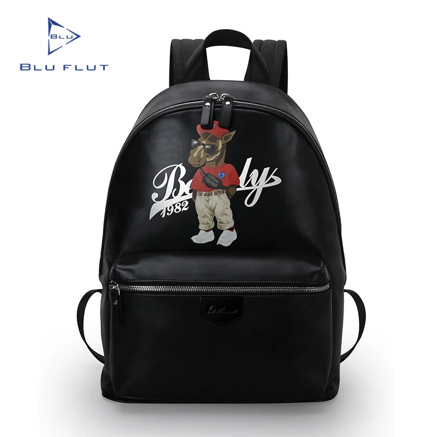 BLUFLUT Backpacks Factory OEM ODM Custom Logo Full Color Printed Man Leather Bag Custom Backpack for Men