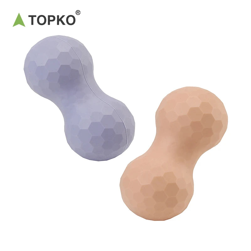 TOPKO Stocked High Quality Colorful Fitness Yoga Massage Ball for Recovery Peanut Massage Ball