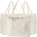 Custom Logo Printed Reusable Plain Organic Cotton Canvas Tote Shopping Bag with Zipper