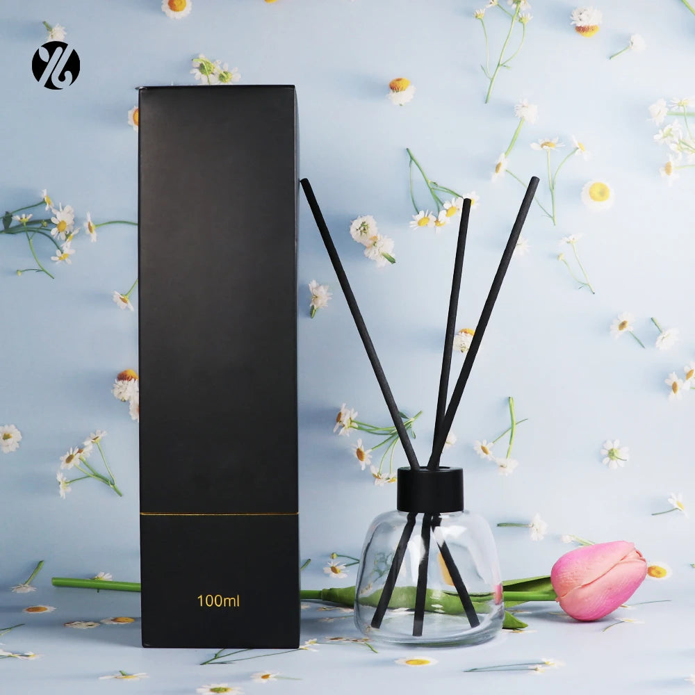 100ml Customized Round Spiral Cover Glass Bottle Aromatic Reed Diffuser Sustainable Packaging