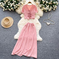 Summer Roman 2 Piece Set for Women V-Neck Bandage Top And High Waist Skirts Set Ropa Wholesale