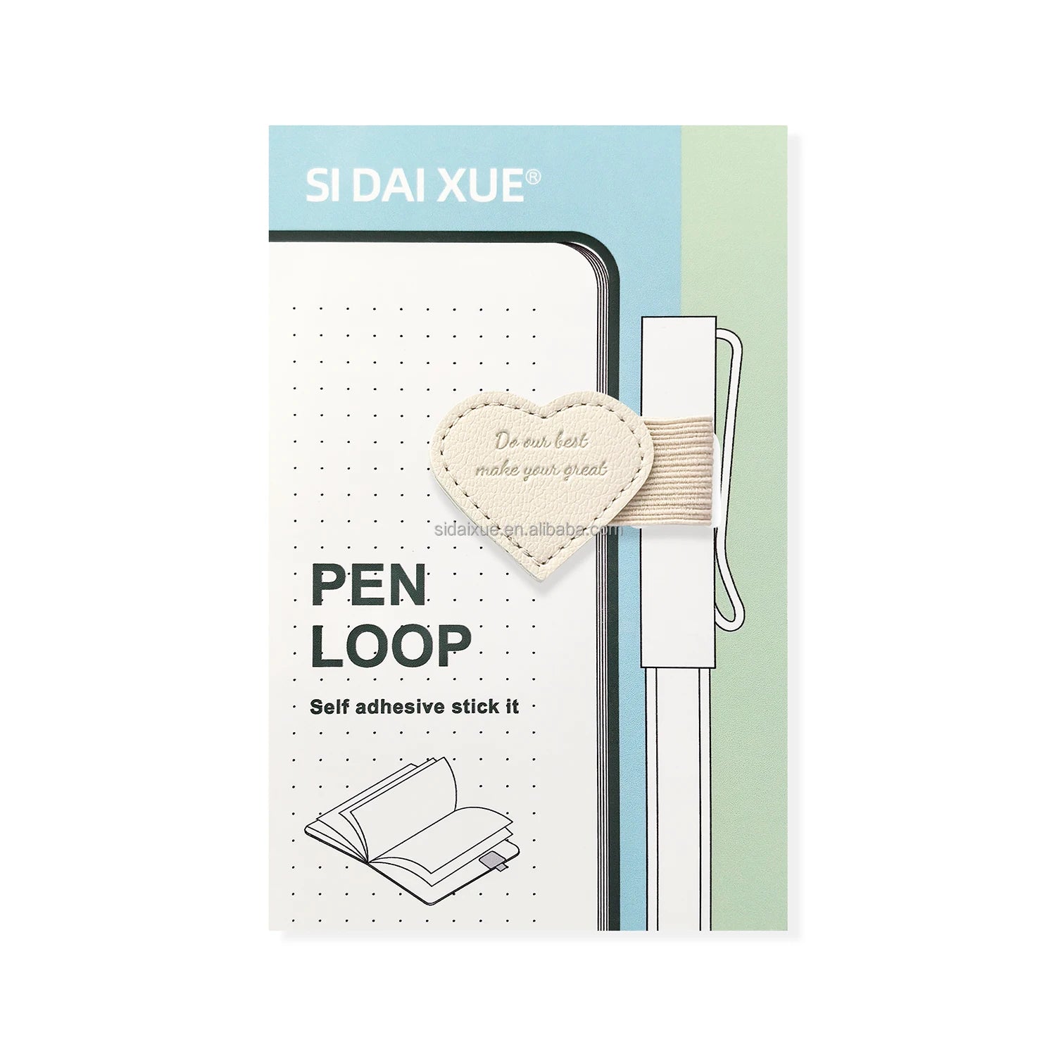 Hot Selling Custom Promotion Sticky Pen Loop Clip for Notebook Planner Self Adhesive Pen Holder With Elastic Band