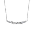 Moissanite Passed Diamond Tester 925 Silver Trendy Curved Smile Bar Pendant Necklace Jewelry for Women Destiny Jewellery