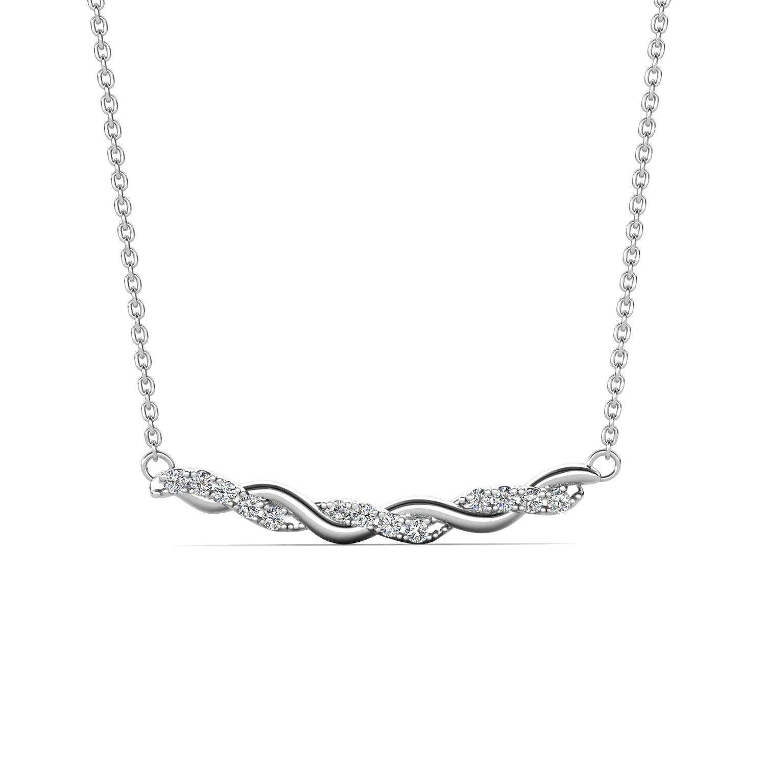 Moissanite Passed Diamond Tester 925 Silver Trendy Curved Smile Bar Pendant Necklace Jewelry for Women Destiny Jewellery