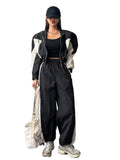 OEM Women Color Block Two Piece Jogger Set Zip up Jacket and Wide Leg Pants Sportswear for Autumn MegaBDM