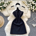 Summer Vintage Halter Slim Casual Midi Dress For Women Empire Lace Dress
