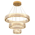 3 Ring Large Crystal with Remote Control Pendant Light  Living Room Dining Room Led Crystal Chandelier
