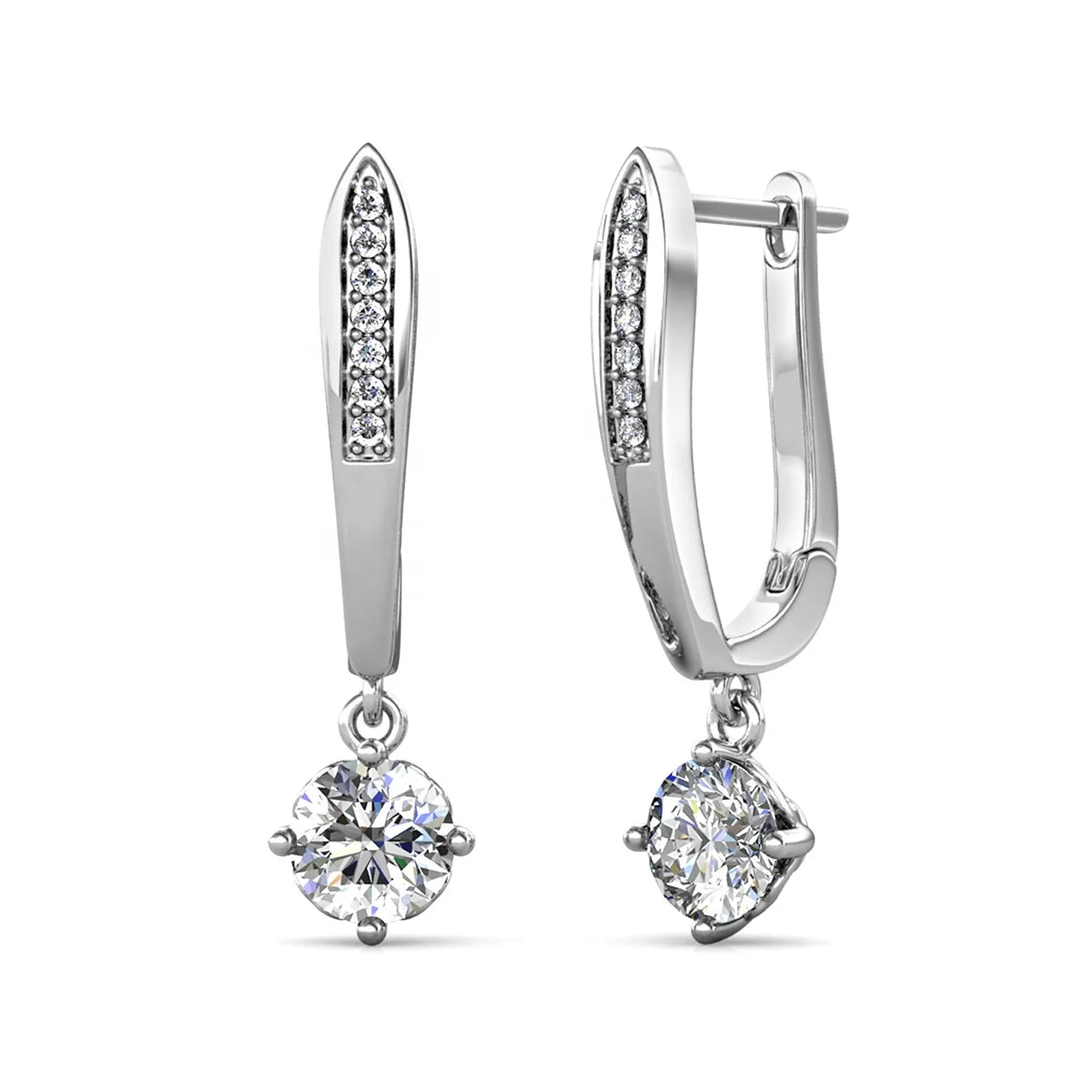 925 Sterling Silver VVS1 Moissanite Diamond Jewelry Handmade Huggies Hoop Dangling Women Earrings Destiny Jewellery