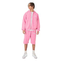 Custom Pink Hoodie Shorts Set for Men Women Winter Drawstring Streetwear 2 Piece Tracksuit Logo Design 100% Cotton Oversized