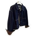 Bangladesh china factory price customized boyfriend-style retro loose and casual unisex top dark blue jacket