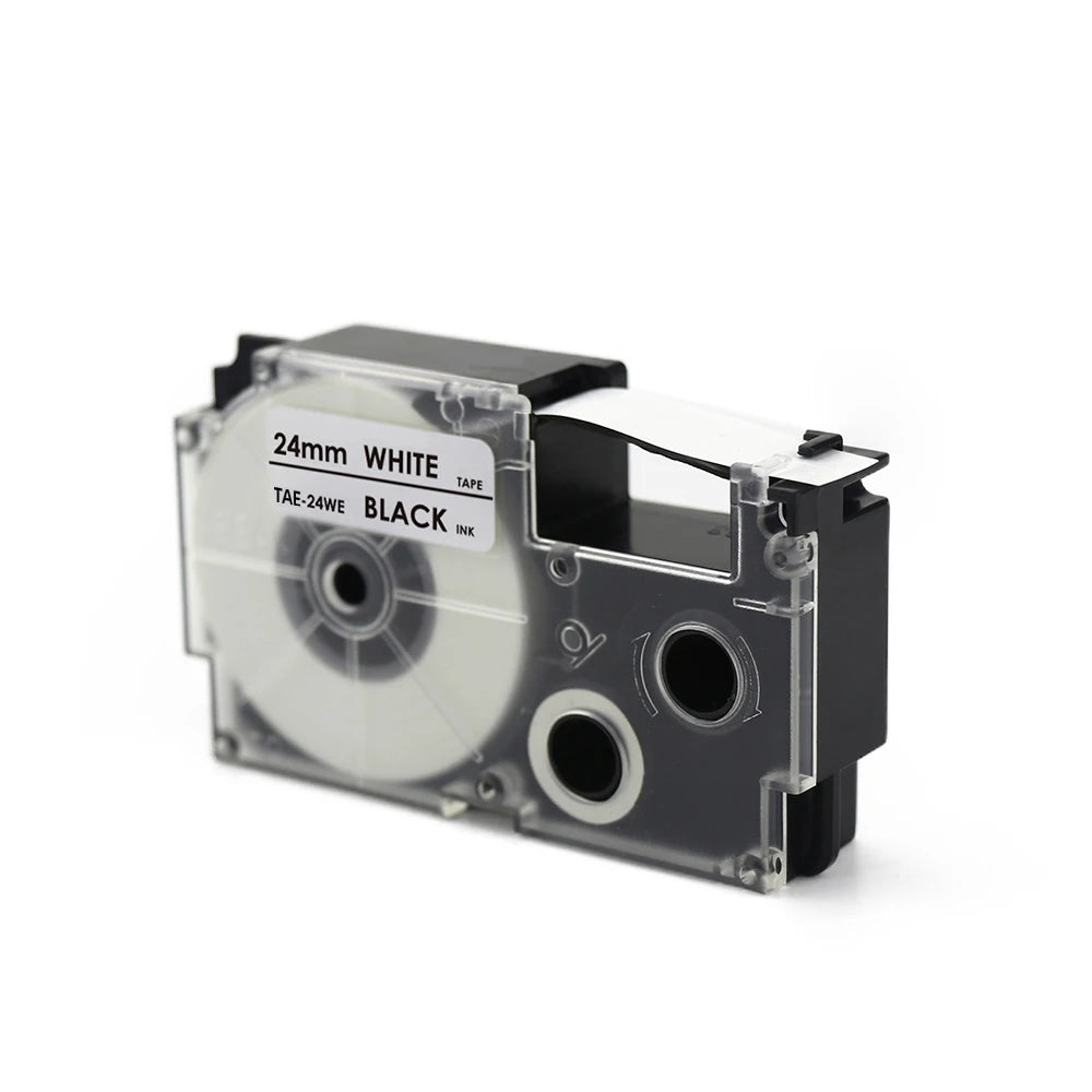 Tatrix 24mm Black on White Compatible Label Tape Cartridge XR-24WE for Casio KL-7400 Printer