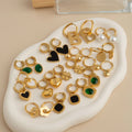 New Punk Stainless Steel Piercing Dangle Earrings for Women Hoops Gold Color Heart Flowers Leaves Pendant Earrings
