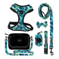 Leash Car Seat Belt Muzzle Breathable Padded Pu Leather Dog Harness Soft Collar Led Light Elizabethan Neck Leopard Print