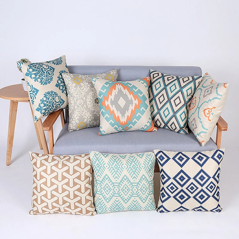 Amity Manufacturer Wholesale Geometric Printing Polyester Throw Pillowcase Hotel  Decorative Sofa Cushion Covers