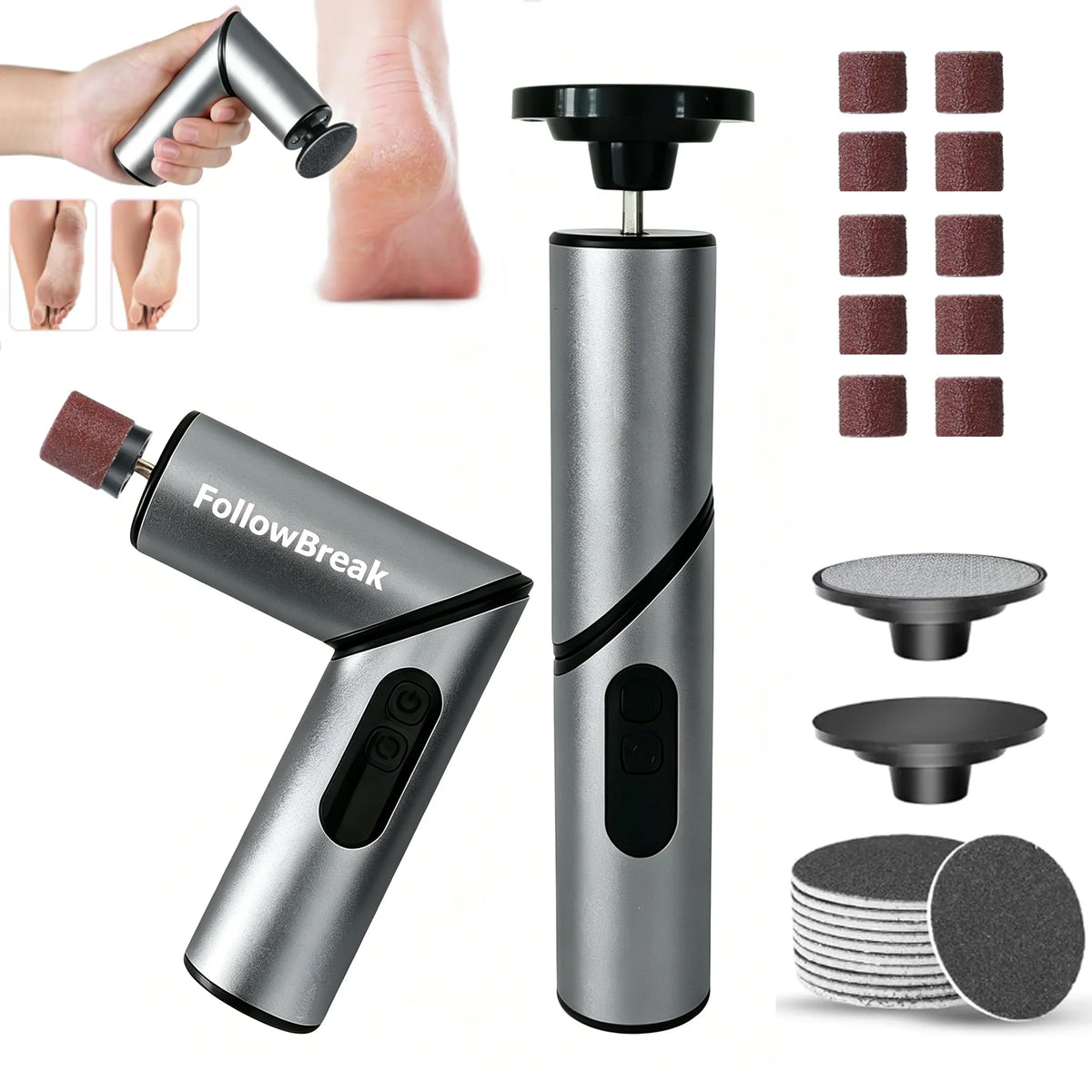 Portable Foldable Electric Foot File for Household Use USB rechargeable electric foot callus remover with nail grinder MegaBDM