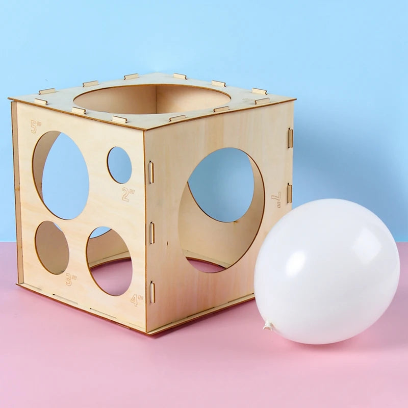 Balloon Measuring Box Wedding Arch Decor Sizes Boxes Wood Sizer Cubes Wooden Collapsible Measurement Size for Parties Weddings
