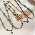 Fashion Colorful Natural Stone Pearl Beaded Necklace for Women New Style High-end Luxury Niche Clavicle Chain Necklace
