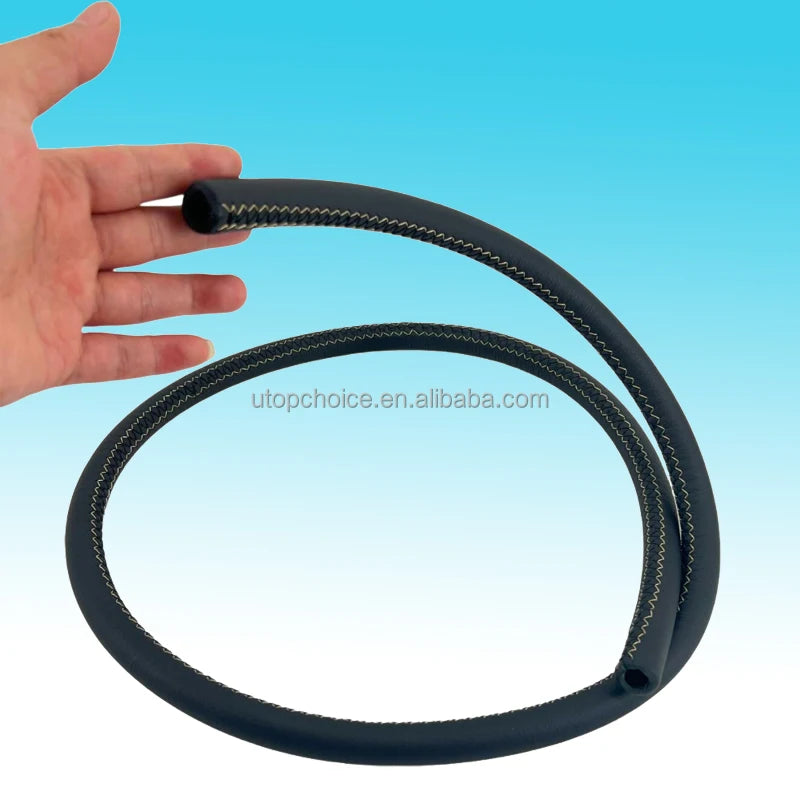 OEM a Hand-sewn and Handmade Natural Black Leather Hookah Hose with a Silicone Tube Inside Narghile Chicha Shisha Accessories