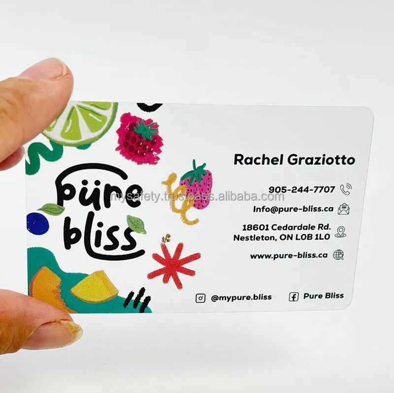 Custom Printed PVC Labels Logo Embossed Promotional Thank You Cards