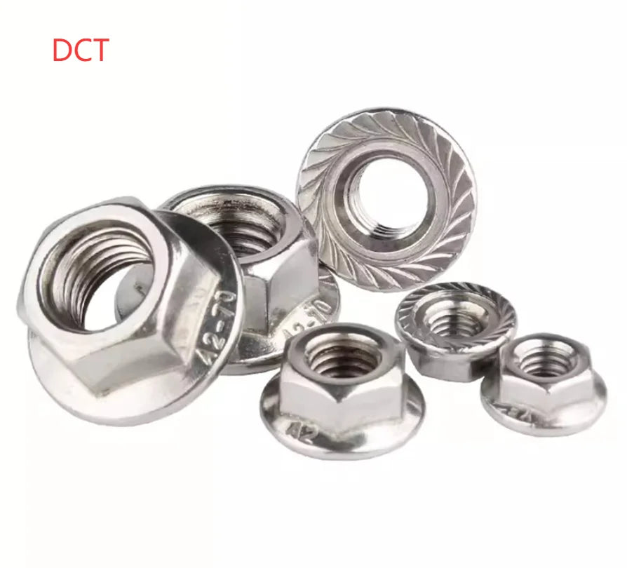 Stainless Steel 201/304/316 Hexagon Flange Nuts with Zinc Plated Finish for Industrial Mining Use