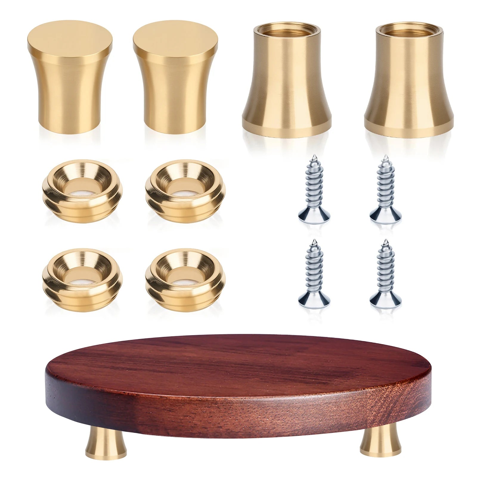 Volcanic Shape Brass Cutting Board Feet Chopping Board Feet Set With Silicone Nonslip Pads for Kitchen Utensils(4PCS).