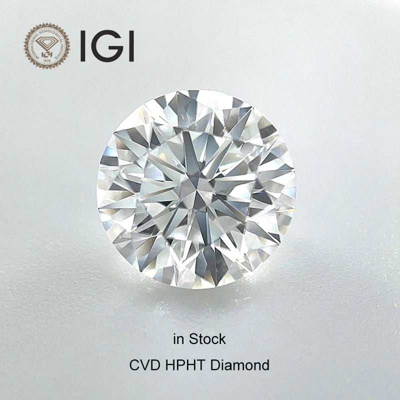 IGI Diamond 2 Carat Round D E Color VVS VS Loose Diamond 2.0 Ct CVD Lab Grown Diamond With Certified