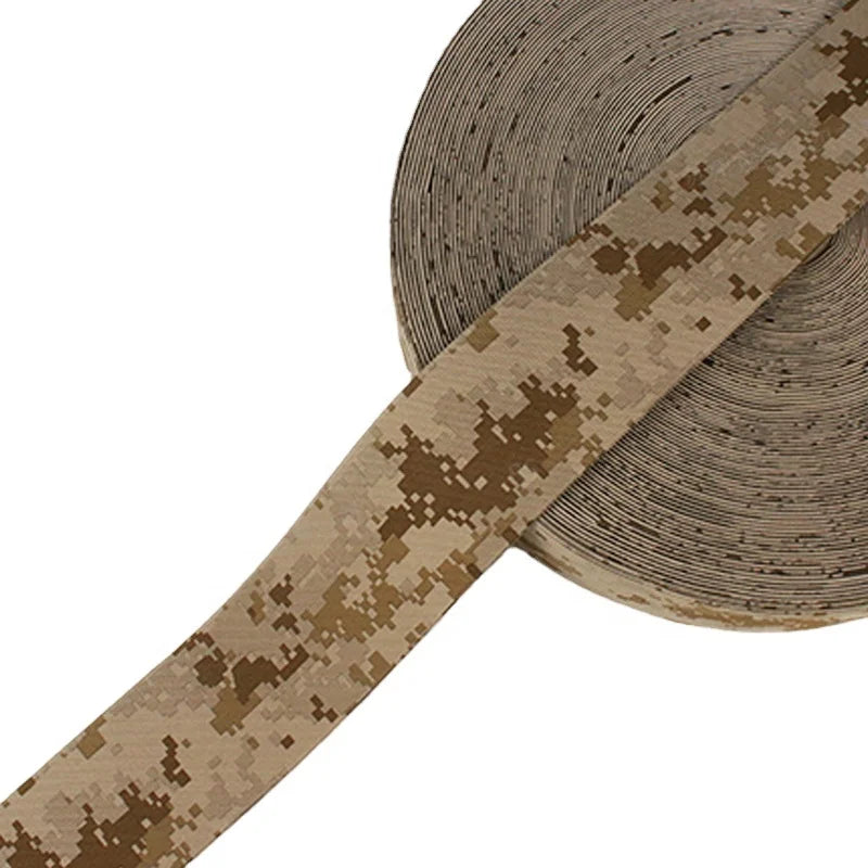 Elastic Webbing Polyester Stretch Straps AOR1 Camouflage Printed Elastic Tapes for Tactical Vests Bag and Backpack Durable Use