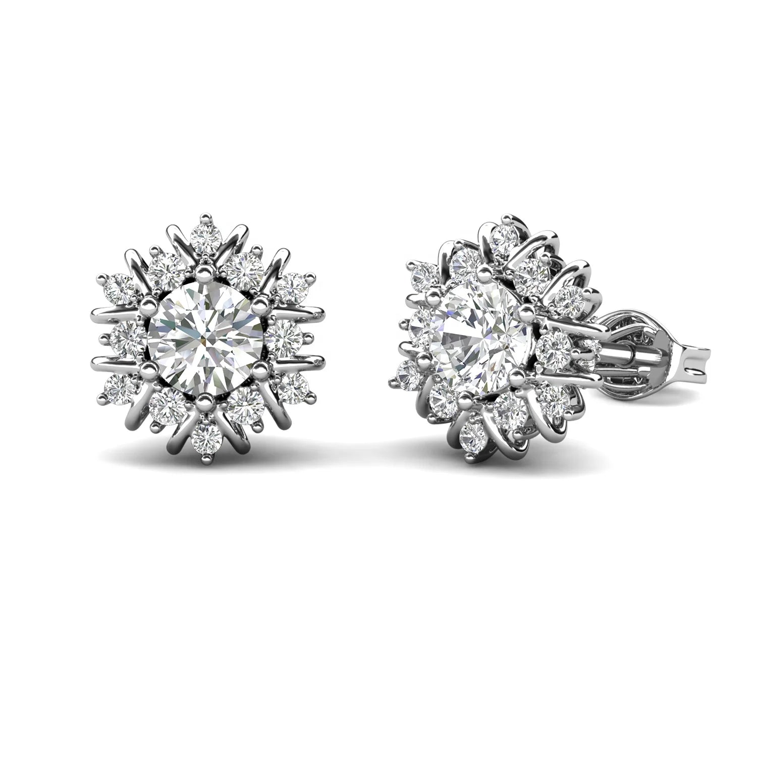 Moissanite Diamond With GRA Certificate 925 Silver Flower Cluster Stud Earrings Jewelry Mother Day Gift  Destiny Jewellery