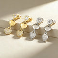 QIKU Wholesale Heart Studded Drop Earrings Hypoallergenic Silver/Gold Plated Fine Dangle Wedding Inspired Earrings