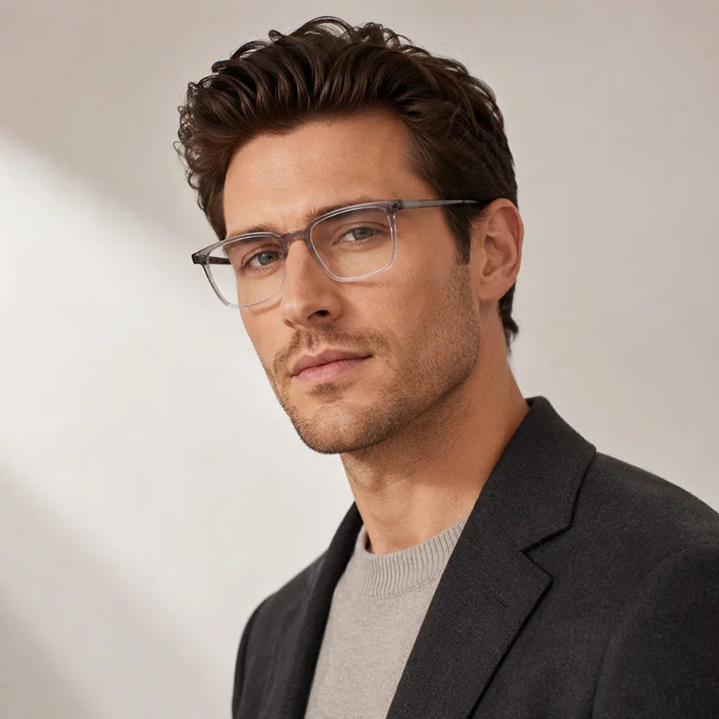Wholesale TR90 Frame Glasses Man Rectangle Glasses Frames for Men Daily Wear Ultralight Titanium Temple Private Label for Bulk MegaBDM