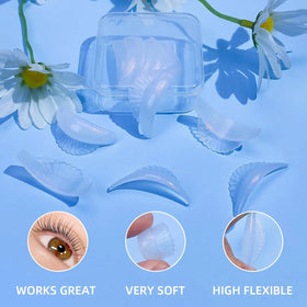 LIBEAURY 6 Sizes Lash Lift Pads Reusable Gel Silicone Lash Lift Rods with C Curl Super Soft & Sticky Lash Lift shields