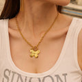 2023 New Trend 18k Gold Plated Vivid Butterfly Necklace Stainless Steel Pendant Fashion Jewelry
