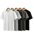 OEM Customized Logo Embroidery 230G Heavyweight Cotton Double Yarn Pocket Design Men Loose Fit Casual Solid Short Sleeve T Shirt MegaBDM