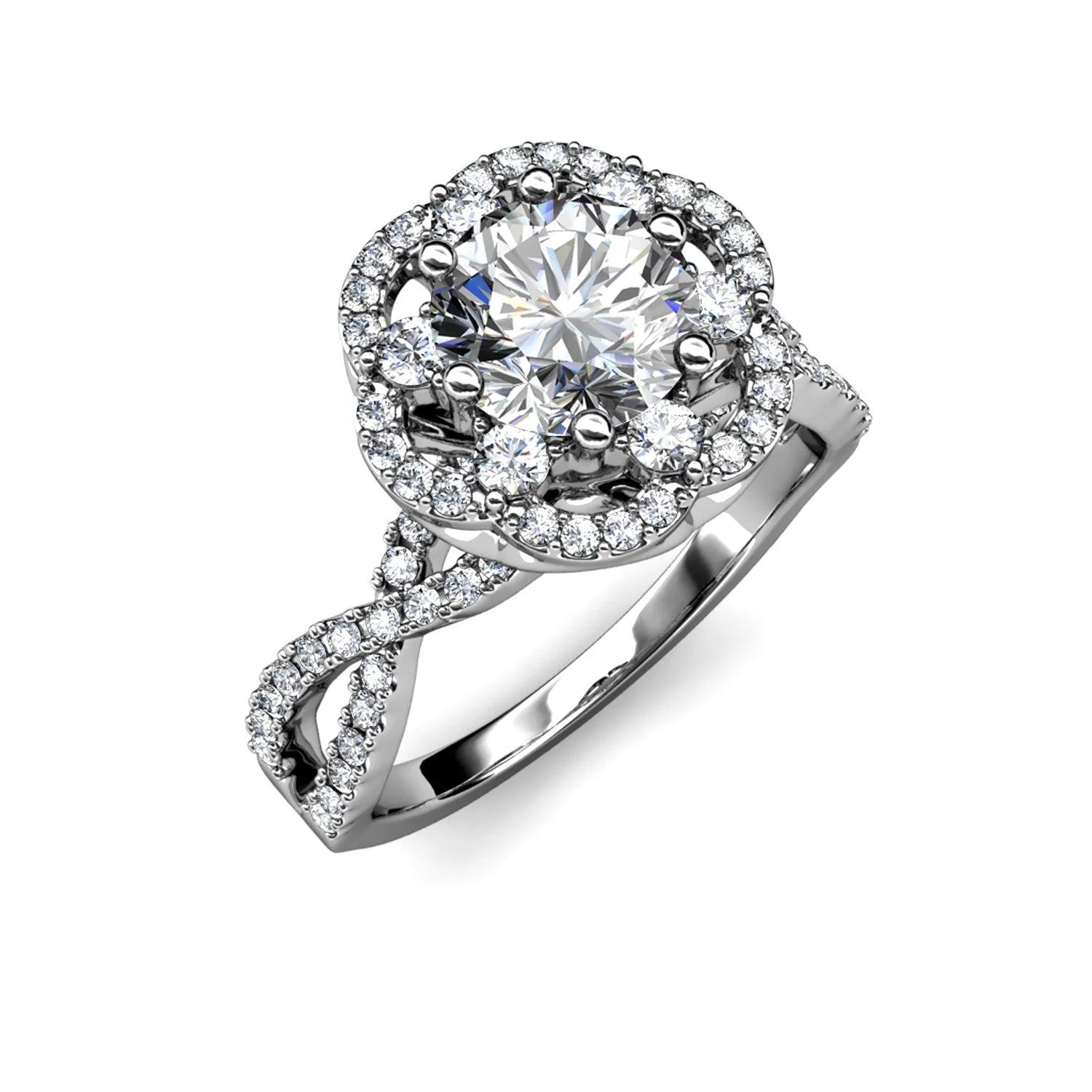 Luxury GRA Moissanite Diamond 925 Sterling Silver Unique Flower Wedding Engagement Ring Fancy Women Jewelry Destiny Jewellery