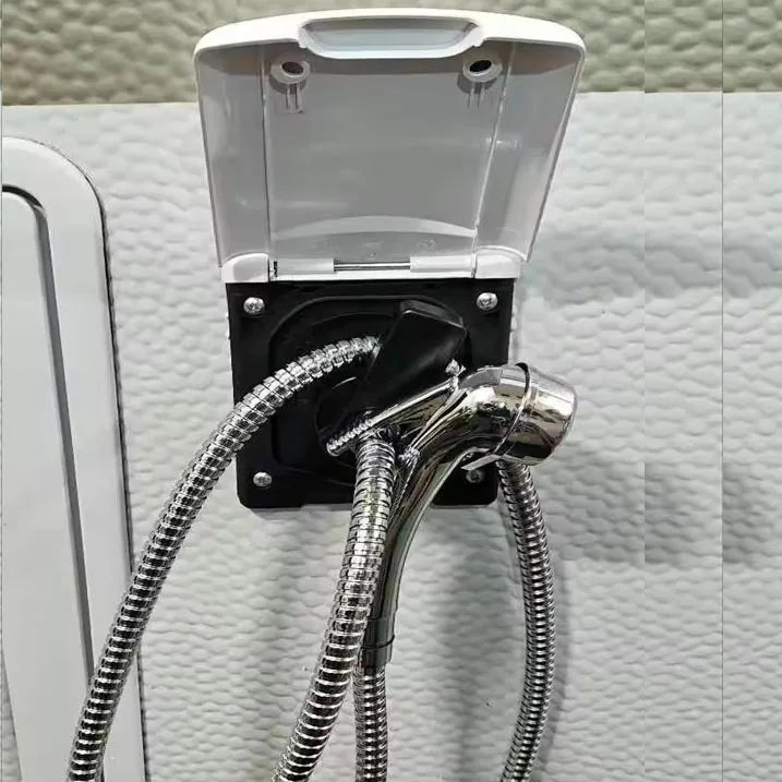 Outdoor Durable IP44 Waterproof Manual Hot/Cold Tap Dog Handheld Camping Shower Kit 3-4 People RV Vehicle Motorhome Caravan