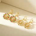 Vintage Geometry Spiral Drop Earrings 18K Gold Plated Copper Zircon Unisex 18K Gold Plated Copper Zircon Daily Wear for Parties