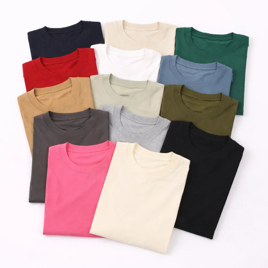 China Bangladesh Factory Price OEM Customized Logo Embroidery 230g Drop Shoulder Pure Cotton Loose Fit Mens Round Neck T Shirt