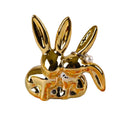 Silver/Gold Animal Rabbit Ceramic Jewelry Tray Display Ring Holder with Simple Modern Design for Home Decor