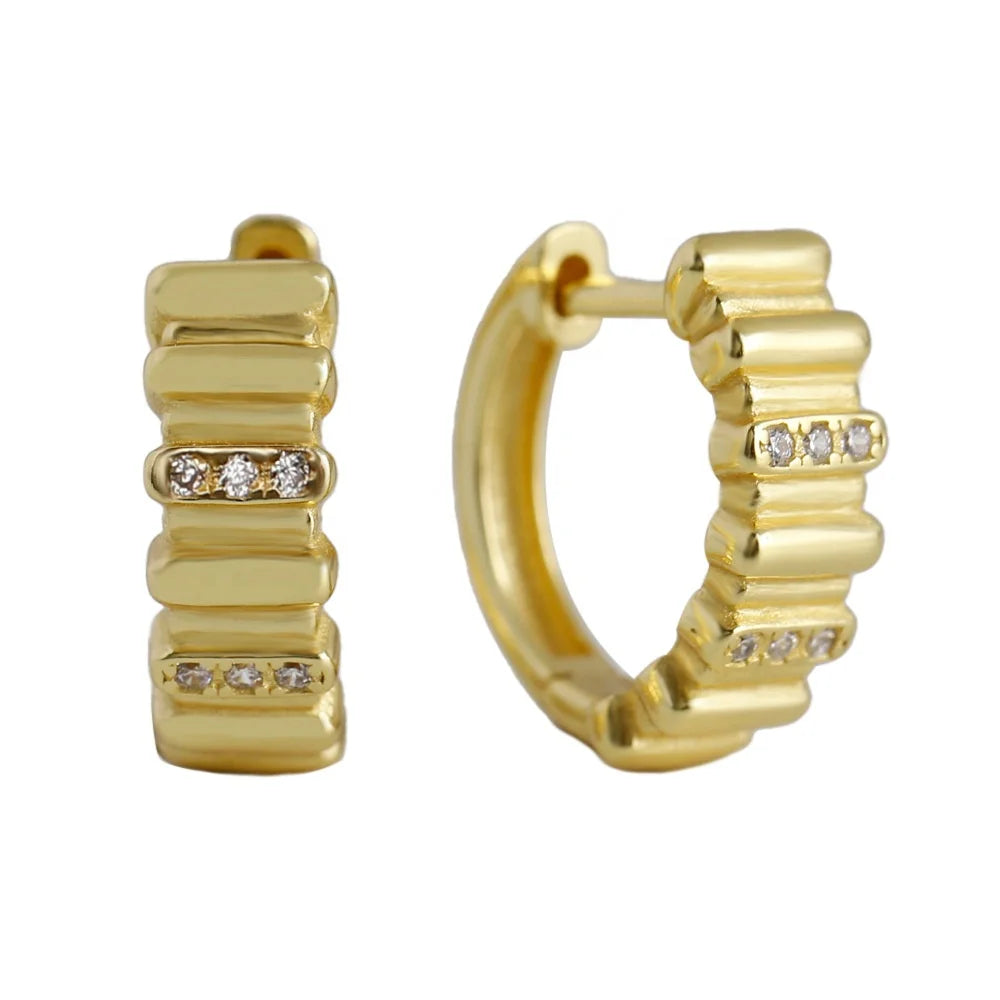 nagosa 925 sterling silver wholesale pjewelry 18k gold vermeil horizontal bars chunky hoop earrings for women